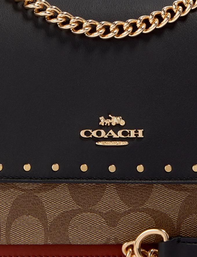 Coach 90400 Klare Crossbody In Signature Canvas With Rivets In Khaki Multi