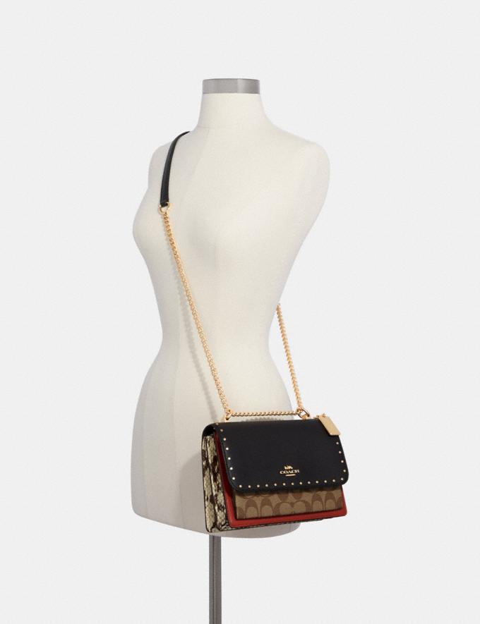 Coach 90400 Klare Crossbody In Signature Canvas With Rivets In Khaki Multi
