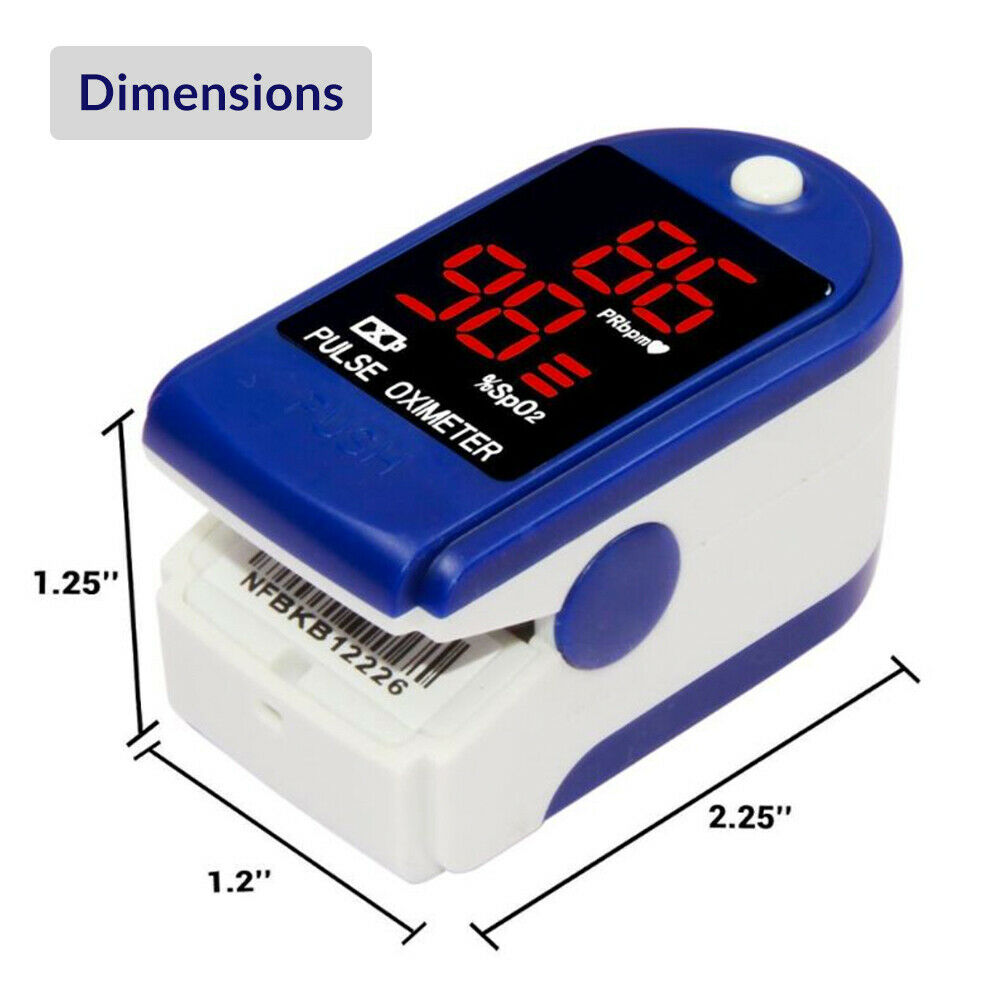 Contec CMS50DL Fingertip Pulse Oximeter, Blood Oxygen Saturation Monitor (SpO2) with Pulse Rate Measurements and  Bar Graph, Digital LED Display, Blue