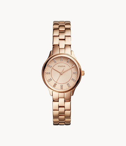 Fossil BQ1571 Modern Sophisticate Three-Hand Rose Gold-Tone Stainless Steel Watch