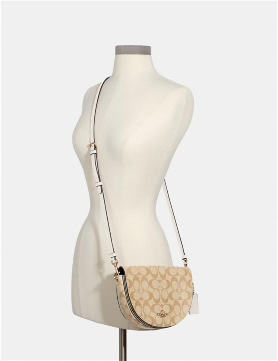 Coach C1430 Ellen Crossbody In Signature Canvas Light Khaki/Chalk
