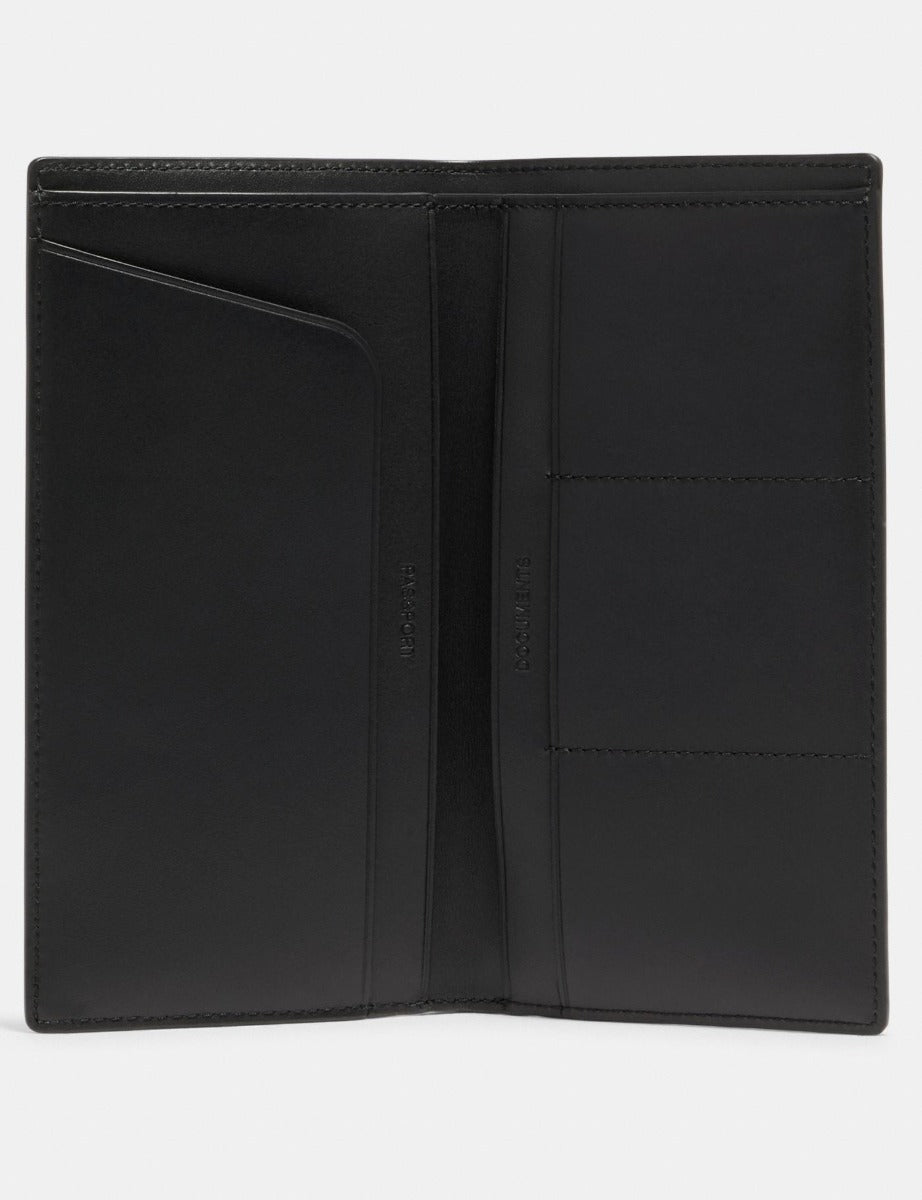 Coach 91663 Slim Passport Wallet In Signature Canvas Charcoal