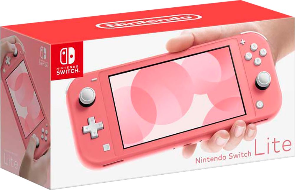 Nintendo Switch Lite Coral with Triangle Strategy and Mytrix Accessories NS Game Disc Bundle Best Holiday Gift
