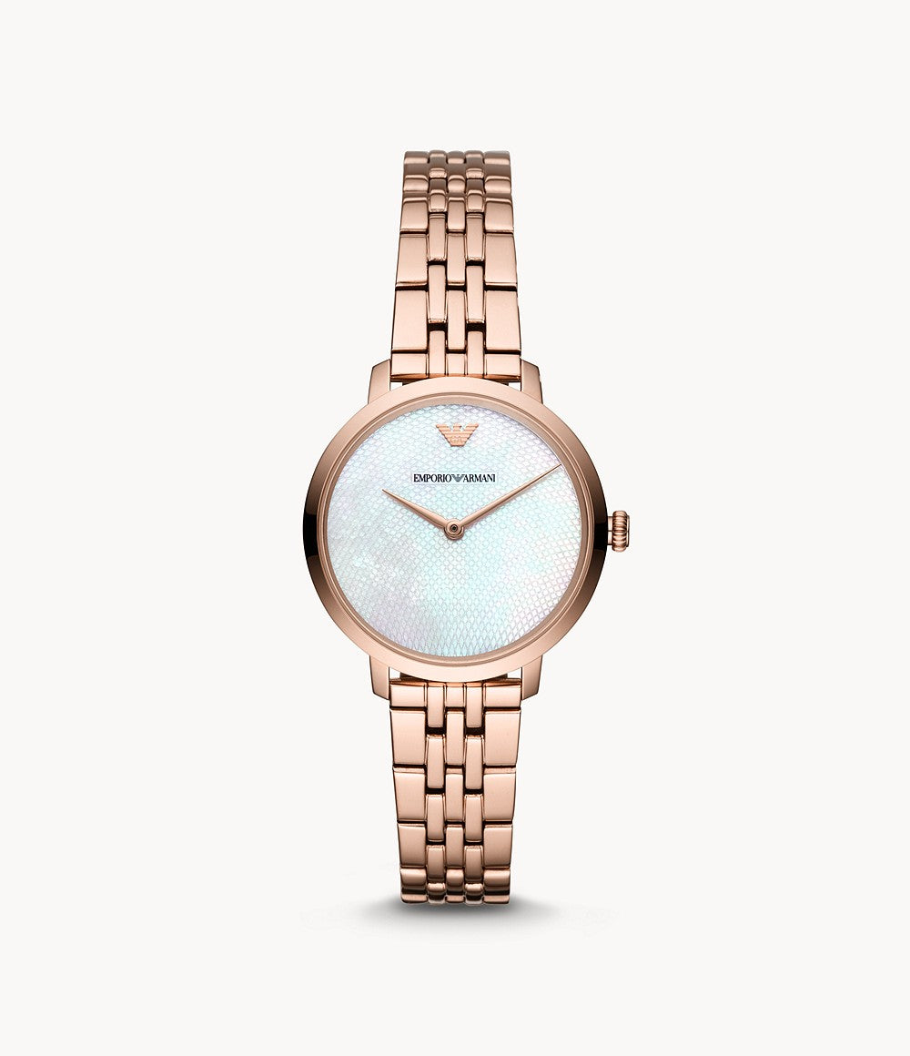 Emporio Armani AR11158 Women's Two-Hand Rose Gold-Tone Steel Watch
