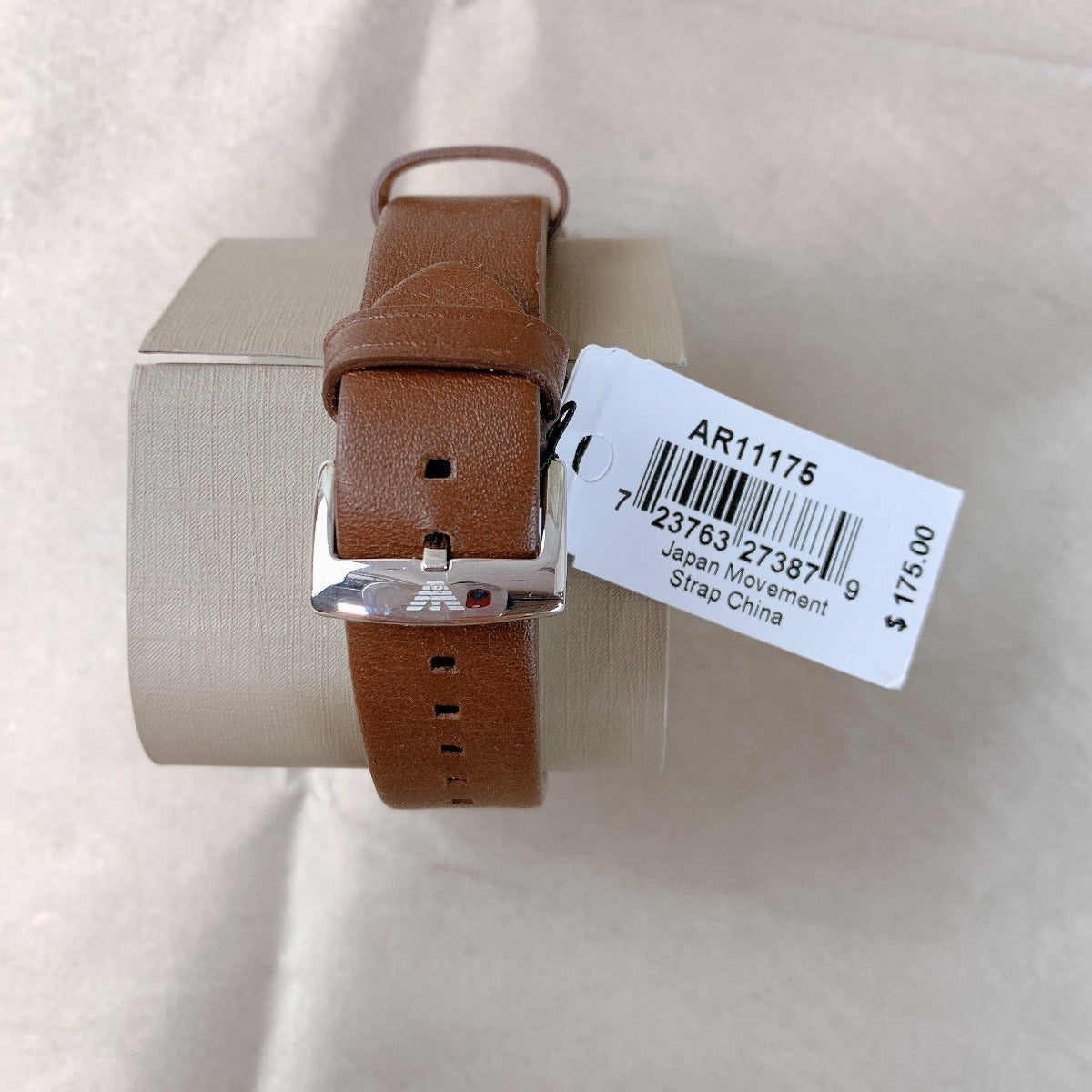 Emporio Armani AR11175 Men's Three-Hand Date Brown Leather Watch