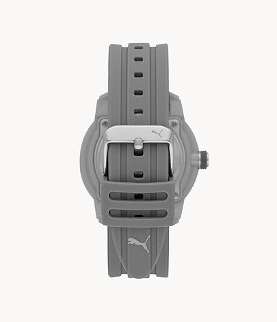 PUMA P6006 Analog Three-Hand Gray Silicone Watch