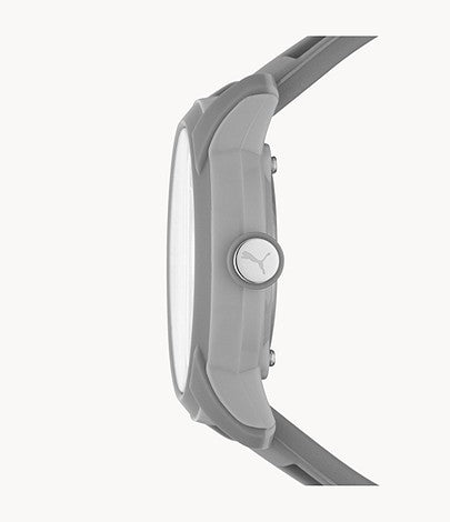 PUMA P6006 Analog Three-Hand Gray Silicone Watch