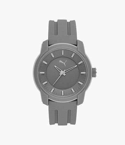 PUMA P6006 Analog Three-Hand Gray Silicone Watch