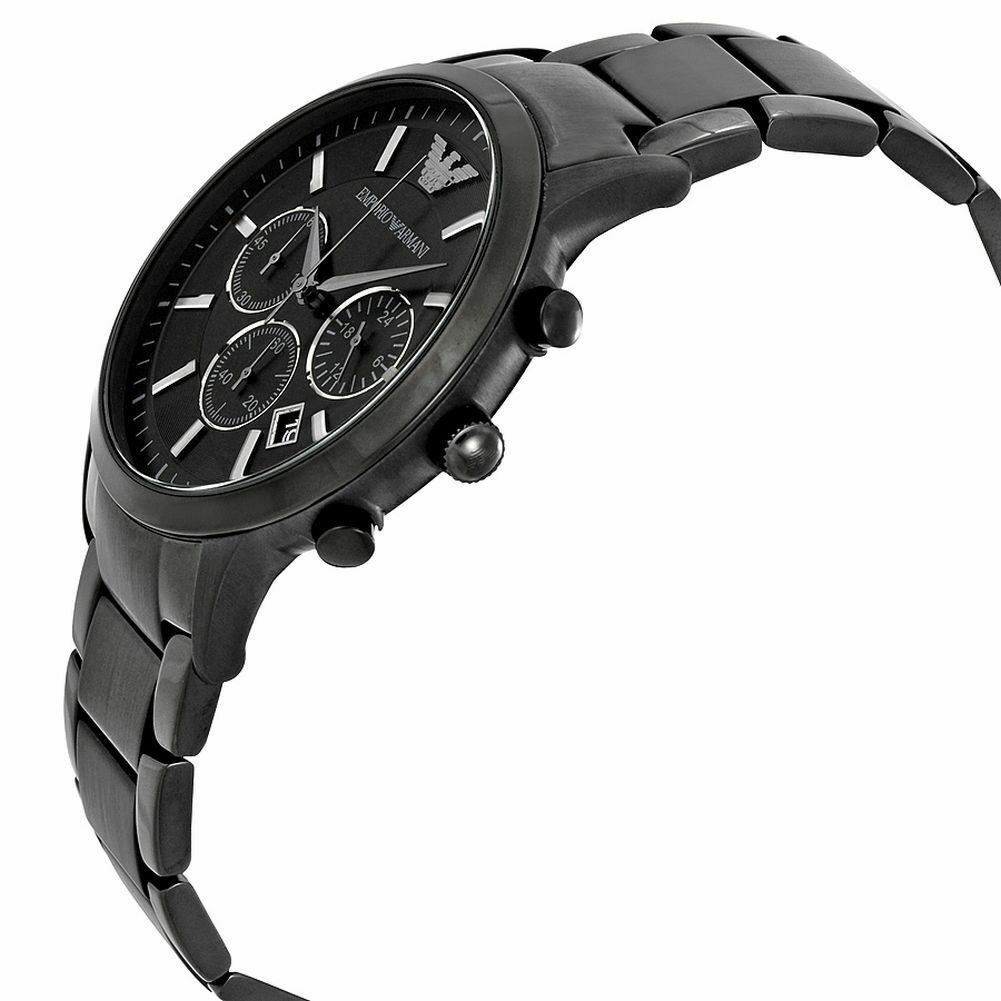 Armani Watches AR2485 Men's Black Steel Bracelet Chronograph Watch